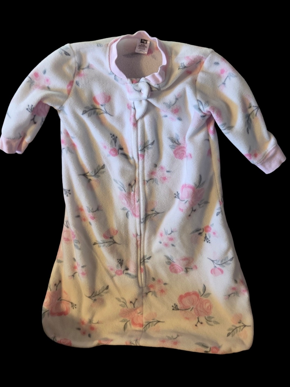 HB Baby Pink Floral Fleece Sleep Sack Pajamas